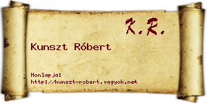 Kunszt Róbert névjegykártya